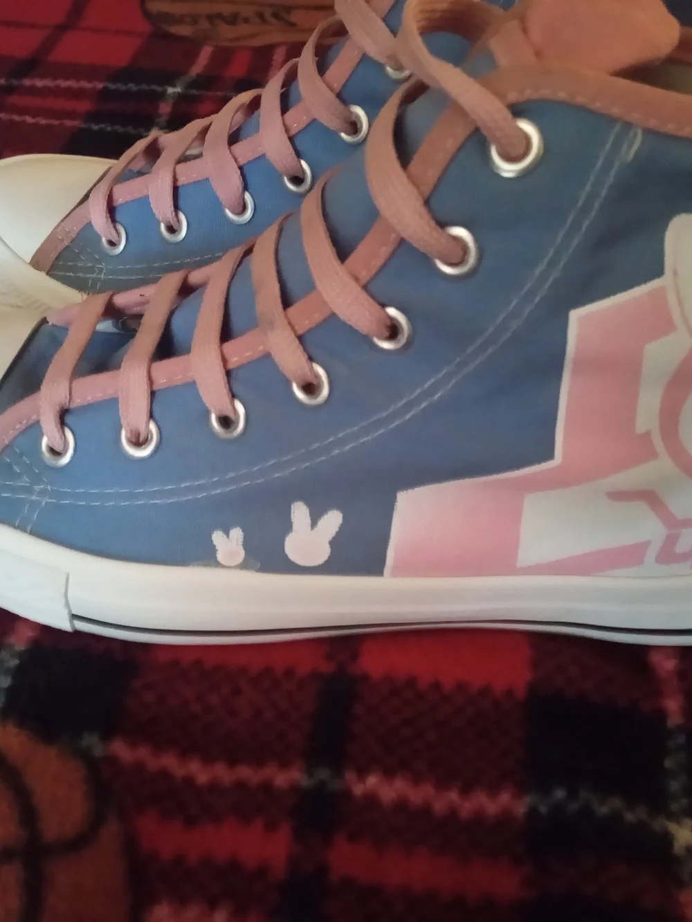 Converse High-Top Sneakers in Blue and Pink